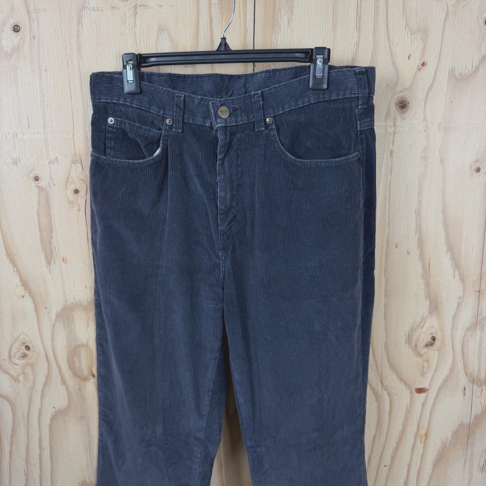 Vintage 80's L.L. Bean Double L Corduroy Pants Mens 32x32 Fit 32x31.5 Gray Blue